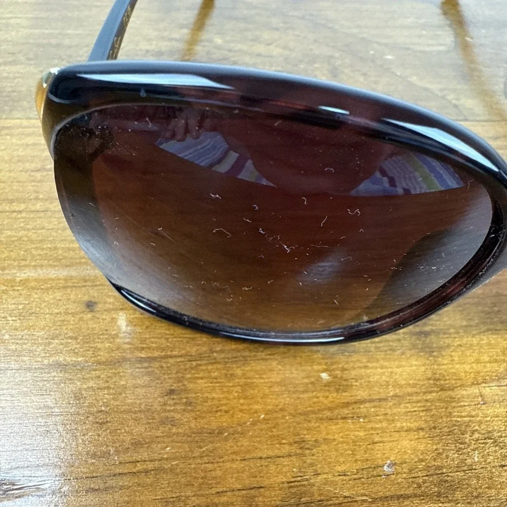Jessica Simpson Oversized Rectangular Black Brown Tortoise Gold Sunglasses J5686